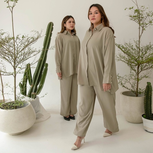 [Ms Daisy x Jourimanzky] Luxo Long Shirt With Cullotes / Set Panjang Wanita