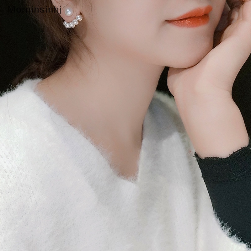 Mornin 1pasang Mode Baru Vintage Jepang Korea Anting Mutiara Untuk Wanita Handmade Manis Simulasi Mutiara Perhiasan Hadiah id