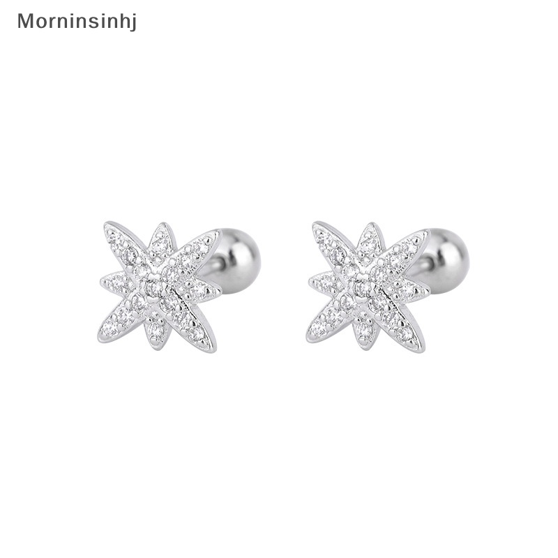 Mornin 1pasang Ins Sederhana Bintang Anting Telinga Tulang Kuku Untuk Wanita Tulang Rawan Anting Spiral Stud Earring Tubuh Perhiasan Hadiah id