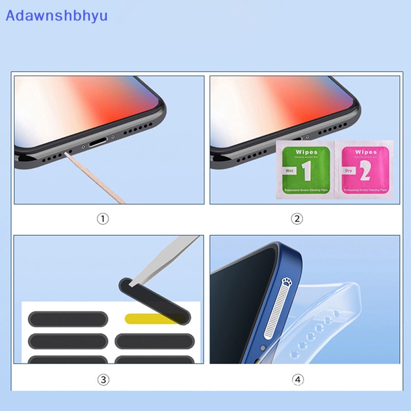 Adhyu 4PCS Stiker Jaring Tahan Debu Telepon Lubang Suara Speaker Lubang Anti Debu Untuk Iphone1213 ID