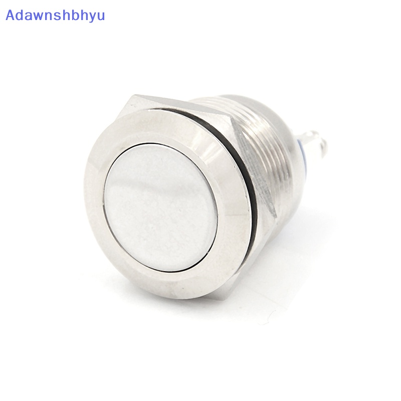 Adhyu 1PC 19mm Tahan Air Perak momentary metal push button switch flat top switch ID