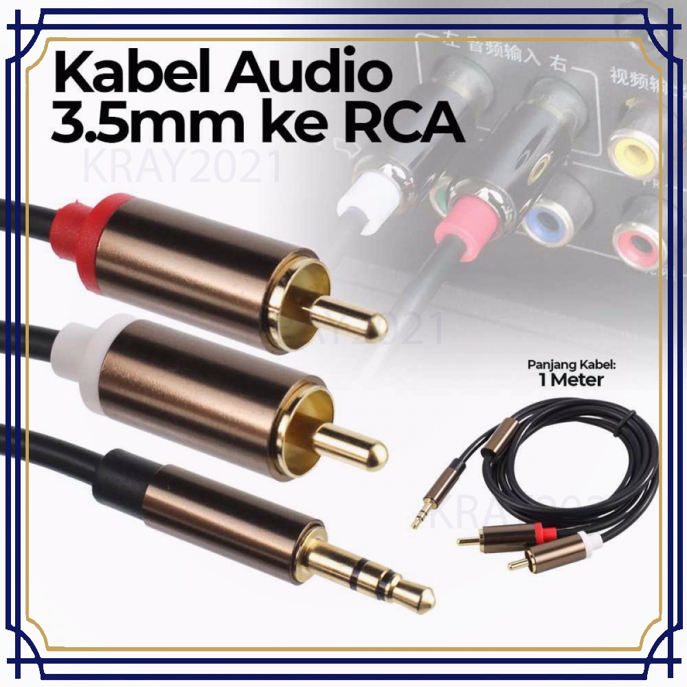 Kabel Audio RCA to 3.5 mm Auxiliary Cable 1 m - CB061