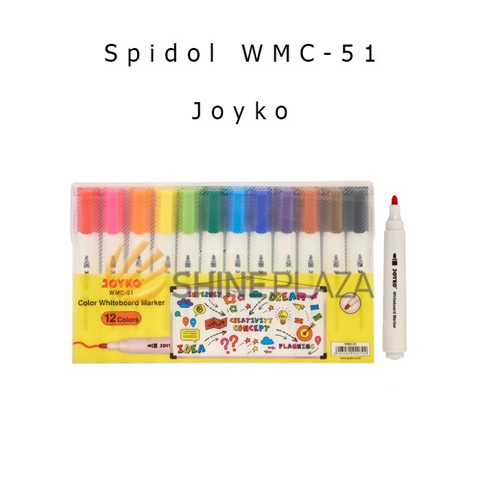 

Spidol Whiteboard 12 Warna Joyko WMC-51 - Spidol Whiteboard Joyko