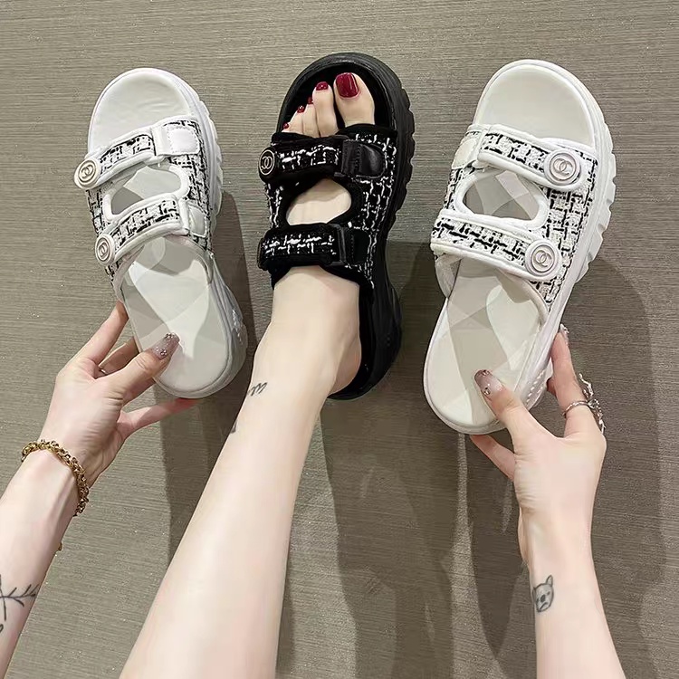 COD POS 699 Sandal Wedges Hak Tinggi Slip On Plaftrom Wedges Wanita Premium