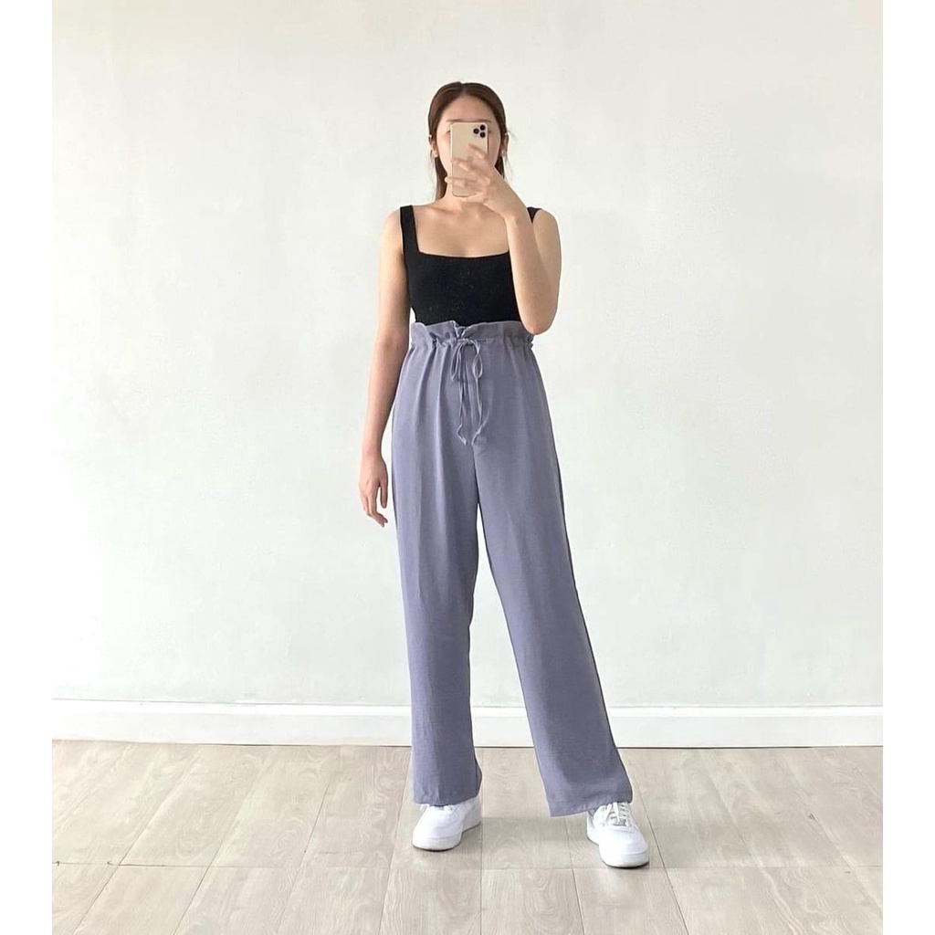 CELANA KULOT AMIRA LOOSE PANTS WANITA REMAJA HIGHWAIST CULLOTE CRINGKEL AIRFLOW PINGGANG FULL KARET