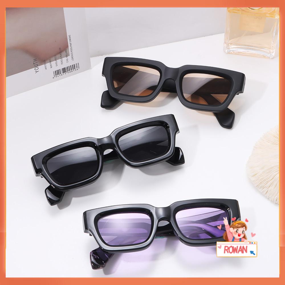 R-flower Rectangle Sunglasses Fashion Perlindungan UV Kacamata Kecil Kacamata Matahari Persegi