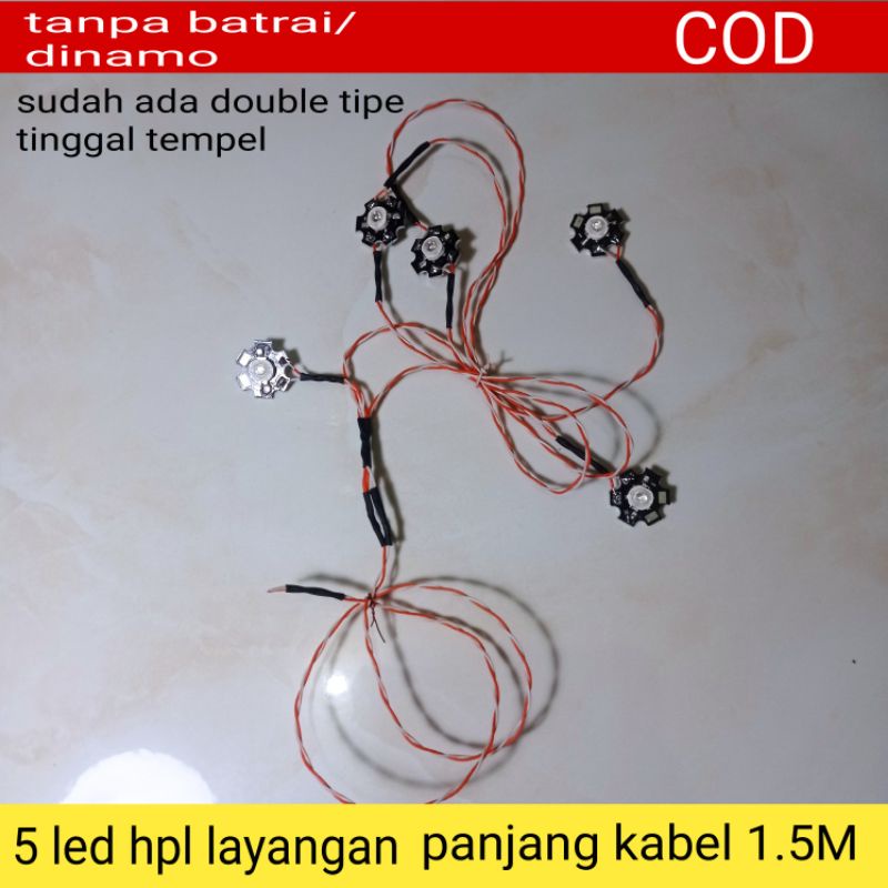 TERMURAH lampu led hpl layangan layang layang kelap kelip otomatis warna warni, tanpa batrai atau di