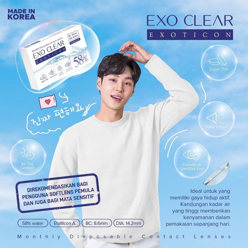 EXO Clear Dia 14.20mm by Exoticon - Clear Lens (Bening) exoclear softlens bening / BS