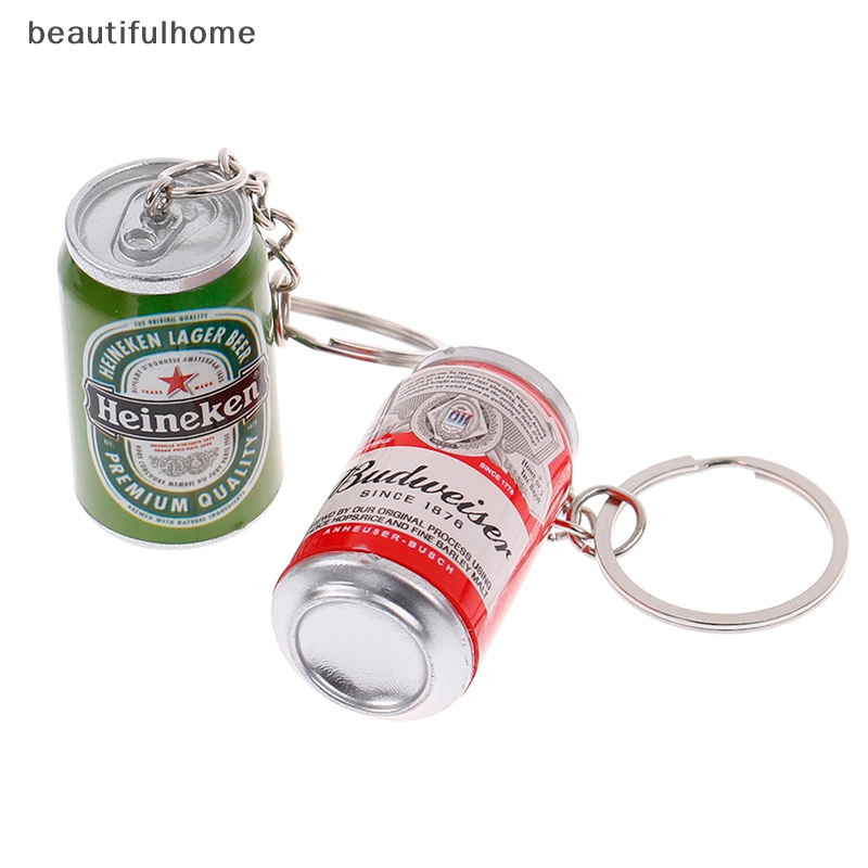 {beautifulhome} Simulasi Gantungan Kunci Bir Kaleng Beer Can Keyring Couples Cool Backpack Decor.