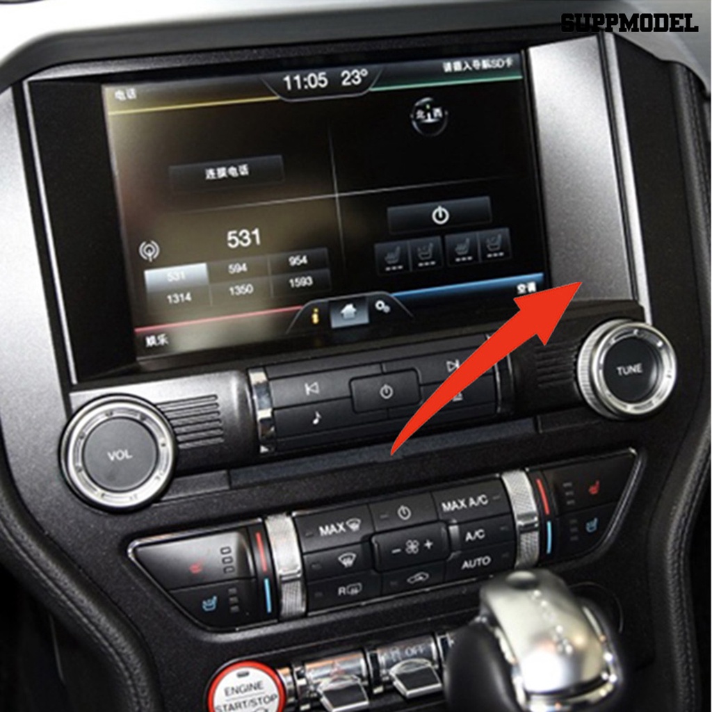 [SM]2Pcs Stiker Kontrol Tengah Berkilau Anti Gores Perekat Diri Kuat Lengket Shiny Interior Trim Mobil Central Control Panel Stickers Untuk 15-20 Ford Mustang