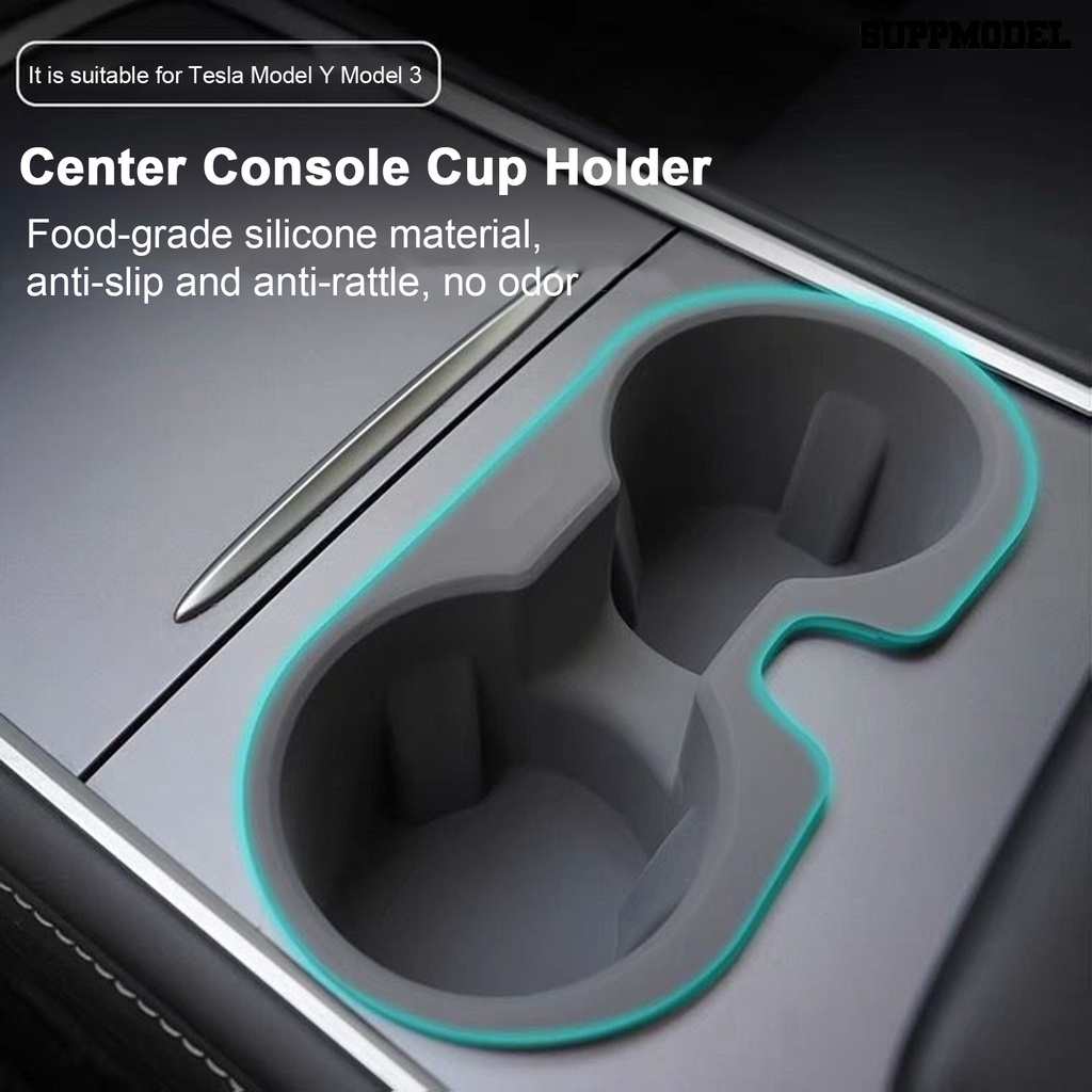 [SM]Tempat Minuman Mobil Non-slip Pemasangan Mudah Dicuci Multifungsi Non Cacat Holder Ramah Lingkungan Center Console Cup Holder Untuk Tesla Model Y Model3 2021/2022 /2023