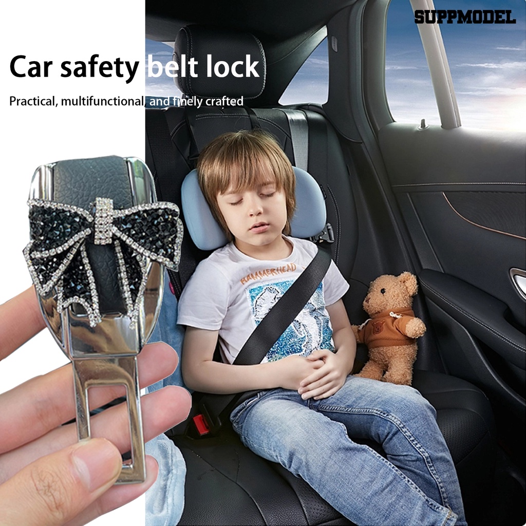[SM]Light Mewah Klip Sabuk Pengaman Mobil Berlian Imitasi Busur Mutiara Imitasi Camelia Universal Seat Belt Extender Gesper Plug Perlengkapan Kendaraan