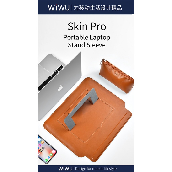 46 WIWU SKIN PRO Slim Stand Sleeve MacBook Pro 13 - Sarung dengan Stand