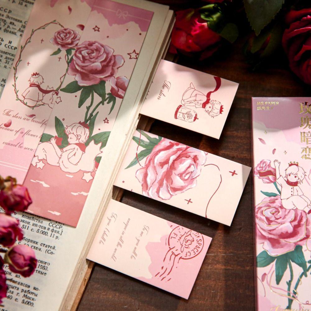 [Elegan] Kertas Bookmark Sepuhan Retro Paper Card Hadiah Ulang Tahun Penanda Membaca Penanda Halaman Buku Romantis Untuk Scrapbooking