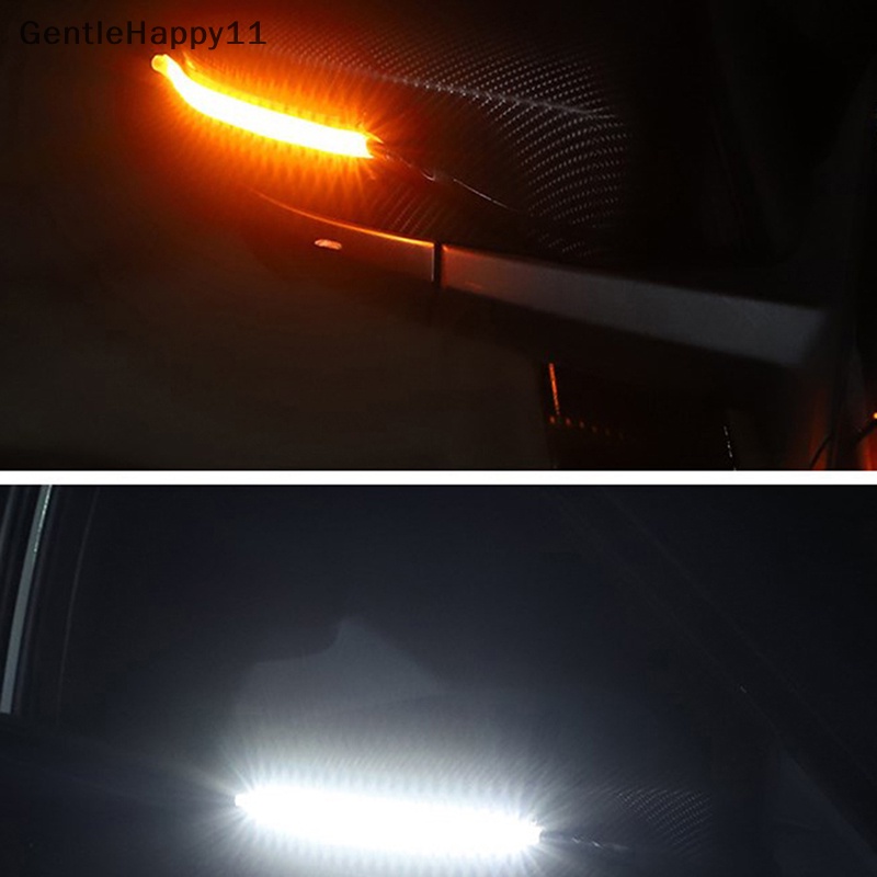 Gentlehappy 2pcs Lampu Indikator Spion Mobil LED DRL Streamer Auto Headlight Strip id