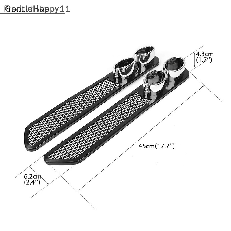 Gentlehappy 2Pcs Auto Mobil Grid Simulasi Lubang Angin Tabung Ganda Pipa Knalpot ABS Eksterior BLK Set  Id