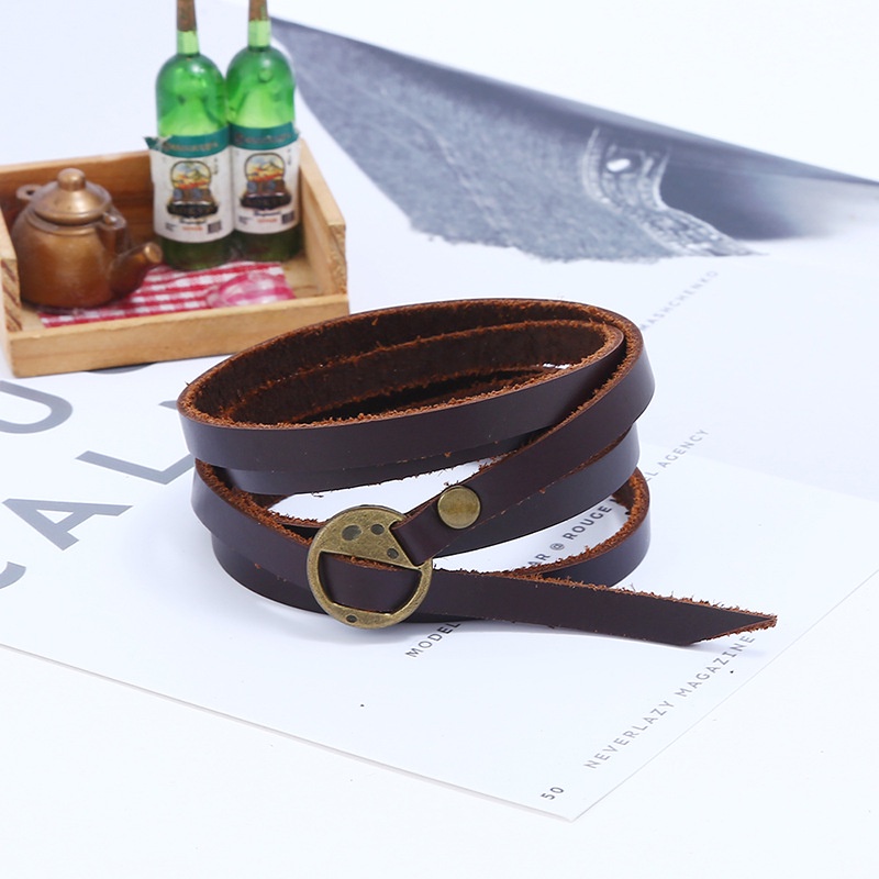 [FRA] Gelang Kulit Sapi retro Sederhana multi-circle Pria leather bracelet