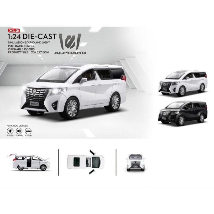 Diecast XLG Miniatur Mobil Toyota Alphard Skala 1:24