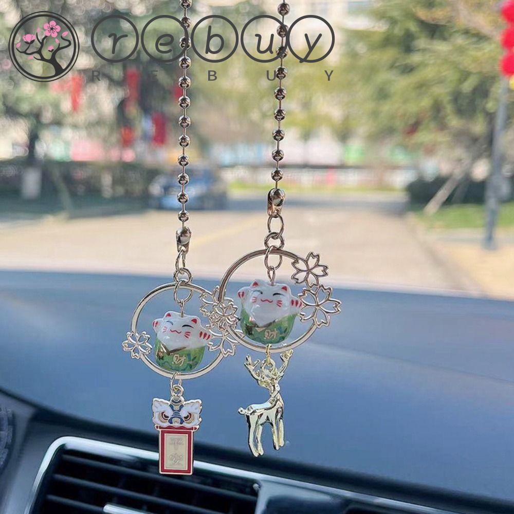 Rebuy Lucky Cat Liontin Good Luck Cute Decor Interior Mobil Hiasan Gantung Lucky Cat Charm Kartun Kucing Keramik Hiasan Mobil Dekorasi Kamar Auto Spion Pendant