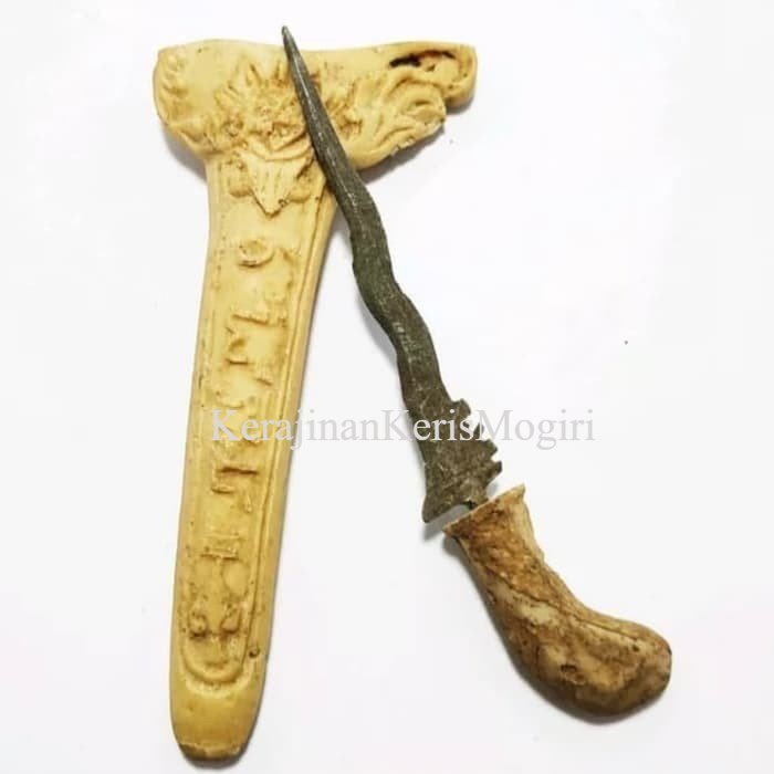 

Keris Mini Luk 5 Warangka Handle Gagang Dari Tulang Termurah