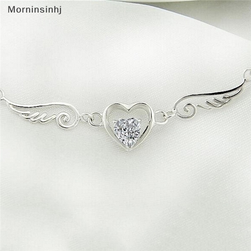 Mornin Kalung Perak Dream Angels Wings of Love Heart Necklace Hadiah Ulang Tahun Perempuan id