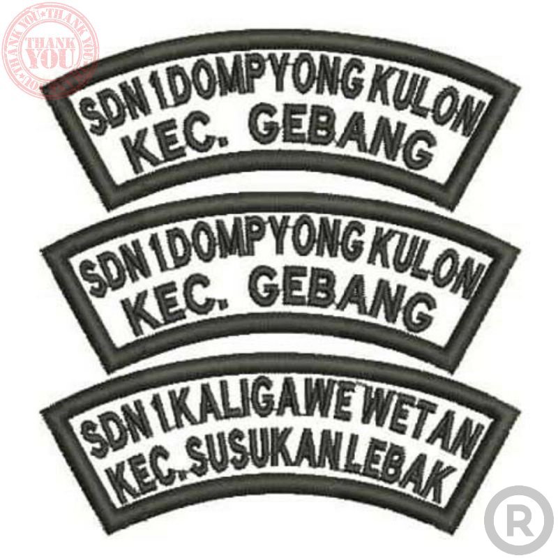 Bordir BET NAMA SEKOLAH / Lokasi sekolah / atribut sekolah / nama sekolah Terbaru Nama dada Sekolah 