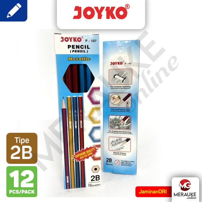 

Pensil Joyko P-107 | 2B | 1 Box 12 Pcs