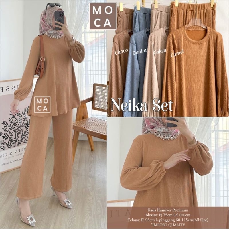 NEIKA SET Celana ORI MOCA | Ld100 Kaos Hanover Premium