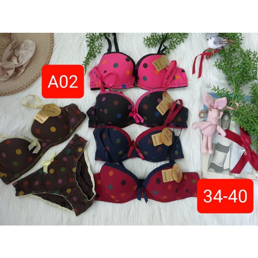 BRA BH BUSA KAWAT MOTIF POLKADOT KAIT 2 LEBRA A02 PREMIUM BRA