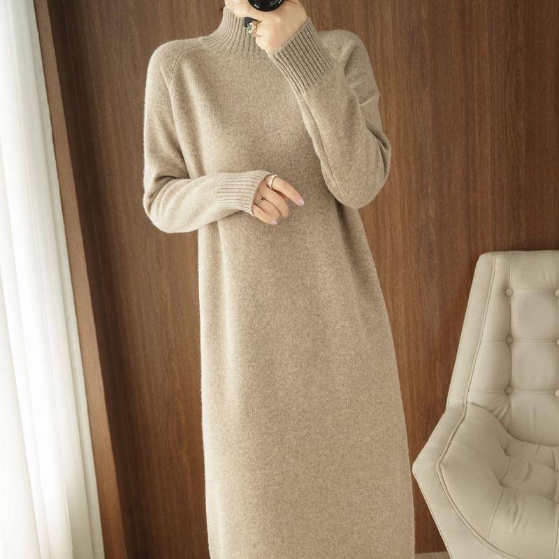 IMPORT GISELLE WOMAN WINTER LONG KNIT SWEATER DRESS BAJU RAJUT WANITA MUSIM DINGIN