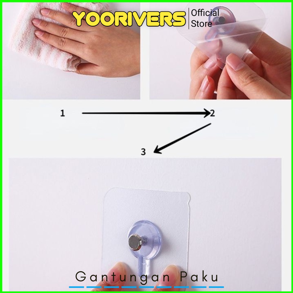 Gantungan Tempel Dinding Super Kuat Hook Paku Langsung Tempel