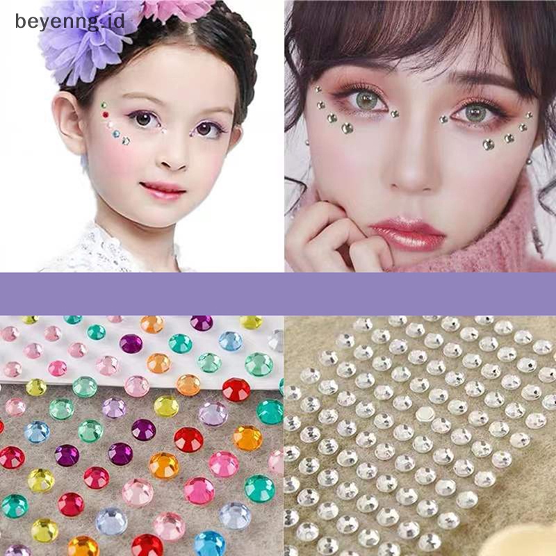 Beyen Tato Temporer Pesta Berlian Imitasi Wajah Mata Alis Stiker Kuku Stiker Makeup ID