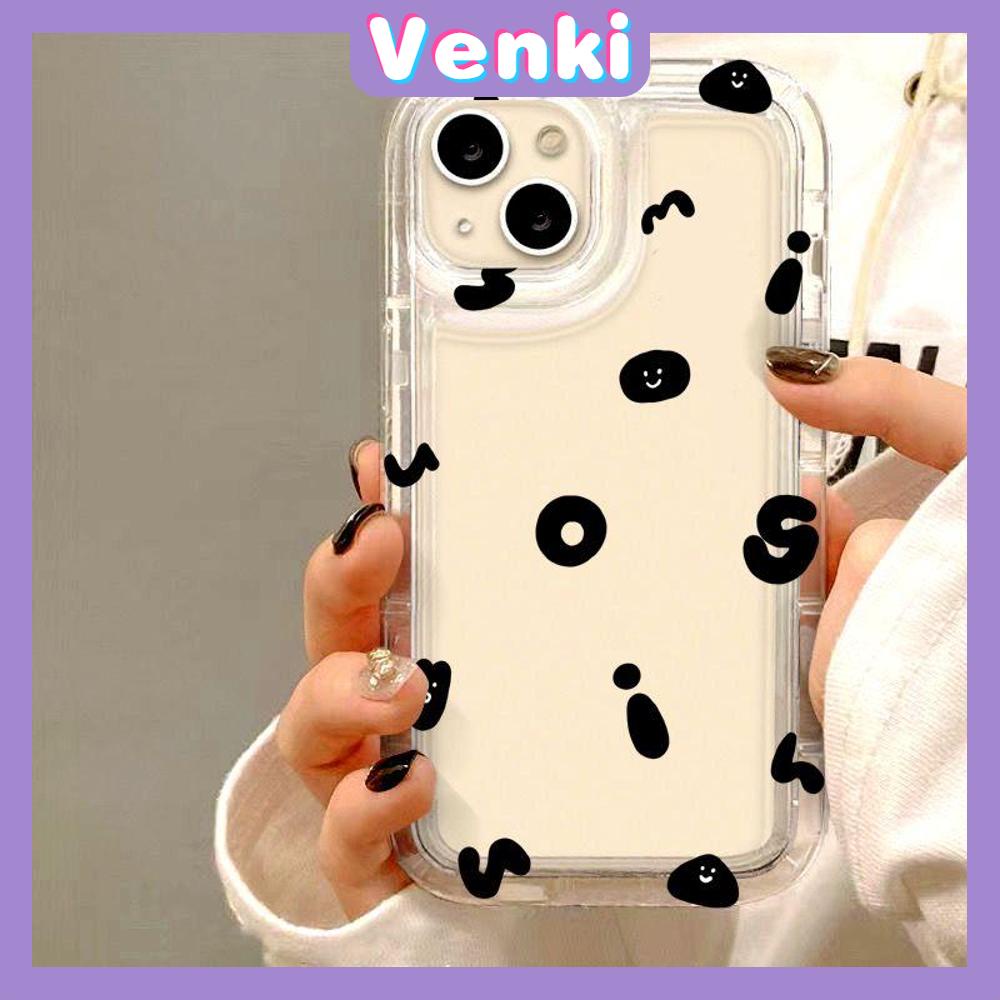 VENKI - Untuk iPhone 11 Case Bening Phone Case TPU Soft Airbag Shockproof Protection Camera Simple Cute Huruf Kecil Kompatibel dengan iPhone 14 13 Pro Max iPhone 12 Pro Max XR XS