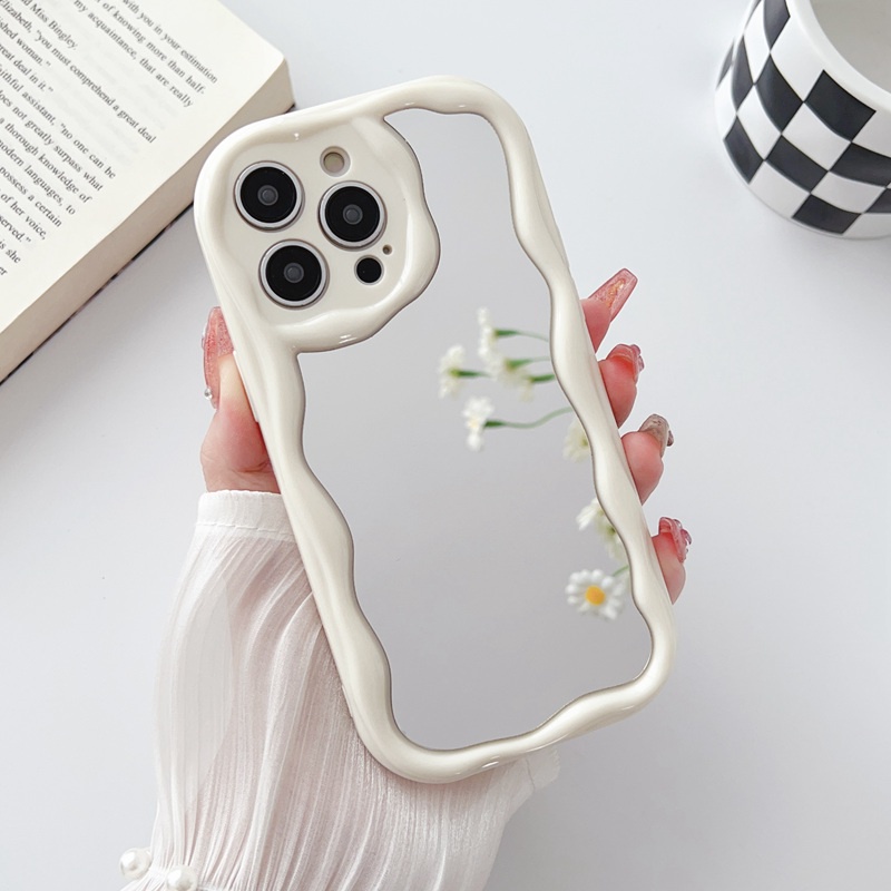 【Cream Mirror】So Pretty Clear Silicone Makeup SoftCase IPhone 7 8 Plus X Xr XS Max IPhone 11 12 13 14 Pro Max Women's Fashion Camera Protect Phone Case