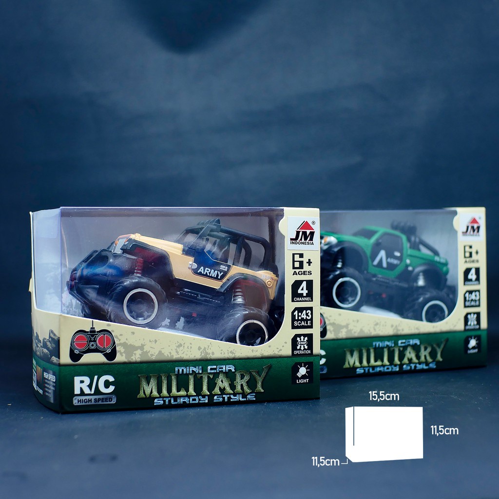 Mainan Mobil-Mobilan Mobil Remot R/C Mini Car Military Model SUV dan JEEP