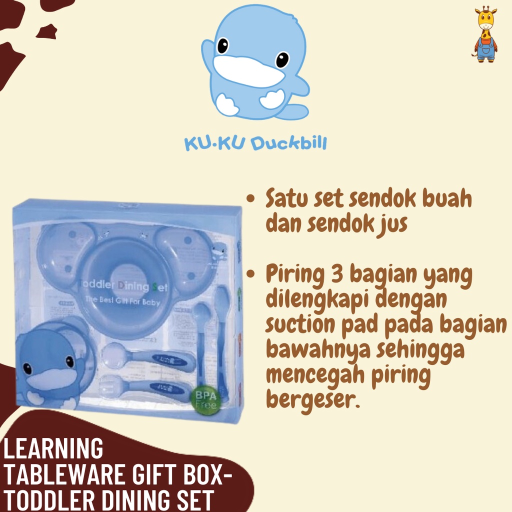 Kuku Duckbill Learning Tableware Gift Box KU5443 - Toddler Dining Set - Perlengkapan Makan Bayi