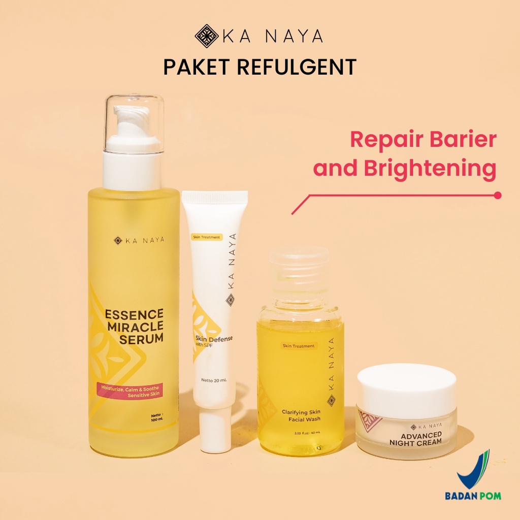 Ka Naya PAKET Skincare Refulgent - Pemutih Wajah Glowing - Skincare Glowing - Paket Skincare Bpom - 