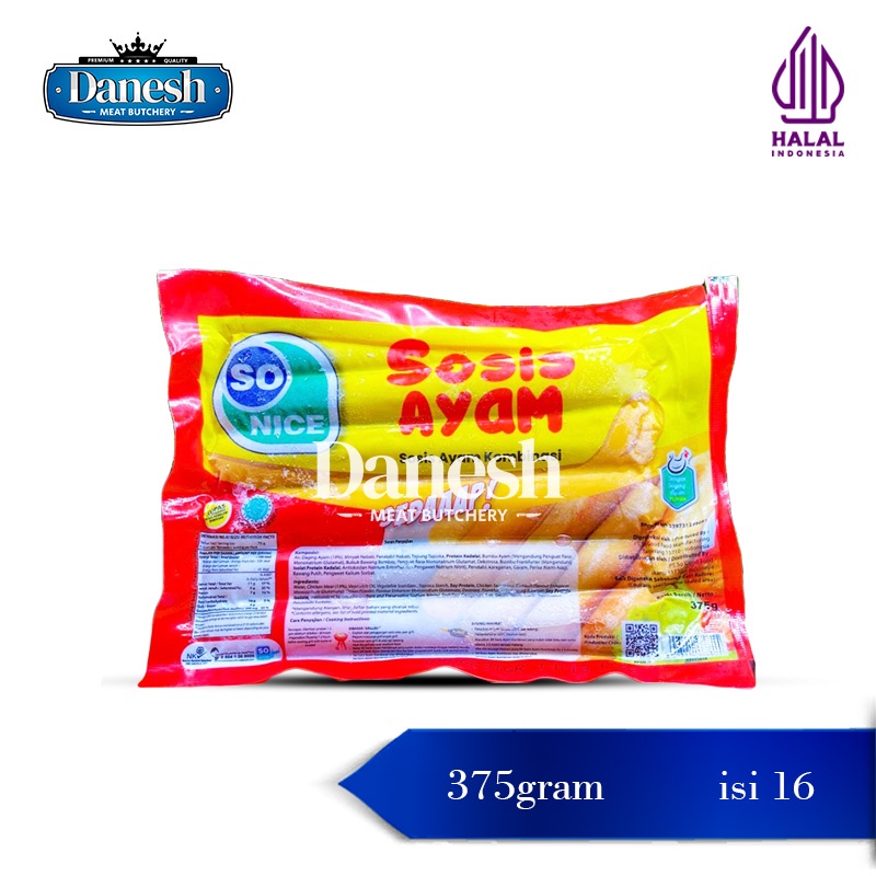 So Nice Sosis Ayam 375gr Frozen Food Makanan Beku Halal