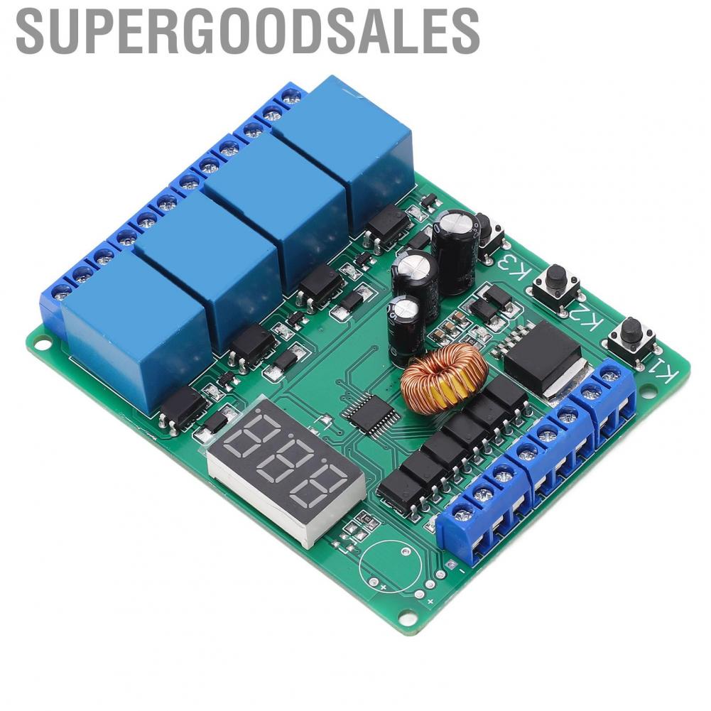 Supergoodsales 4 Way Relay Module  Digital Display PCB Durable Programmable for Circuit