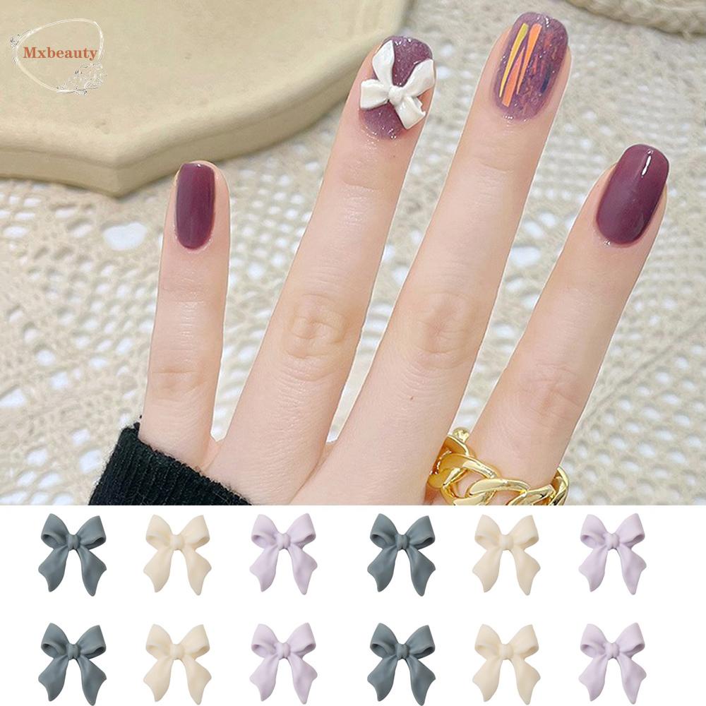 MXBEAUTY Perhiasan Nail Art 3D Gaya Jepang Pesona Frosted Ikatan Simpul Ornamen