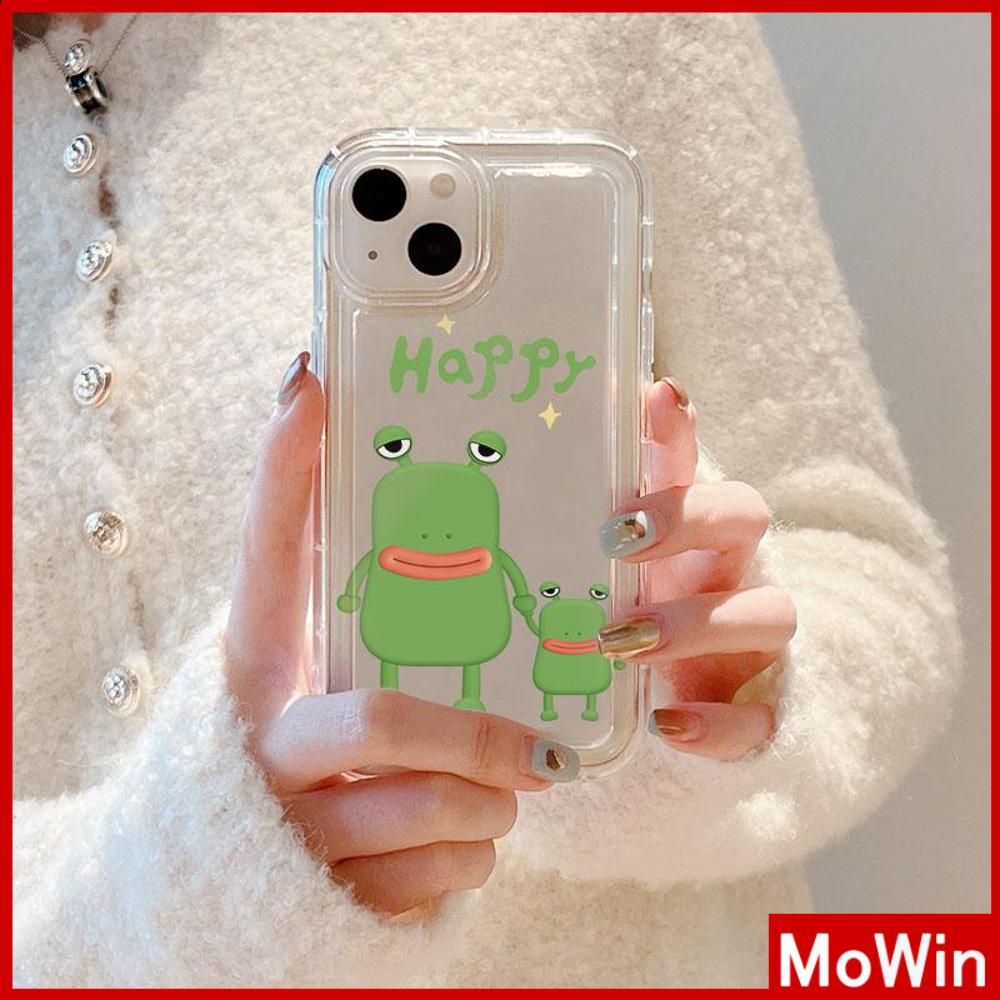 Case iPhone 14 Pro max iPhone Case Bingkai Foto Kantong Udara TPU Lembut Transparan Lucu Lucu Sosis Mulut Katak Bahagia Kompatibel dengan iPhone 13 Pro max 12 Pro Max 11 xr xs max 7Plus 8Plus