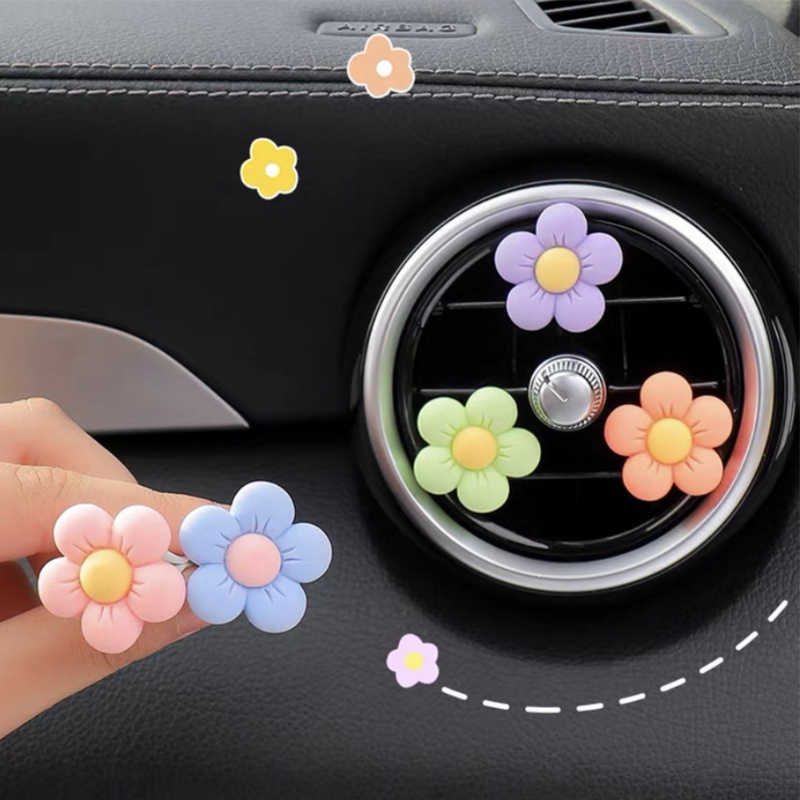 1pc Warna Random Mobil Lucu Bunga Outlet Lubang Angin Dekorasi Klip Daisy Kecil Ac Aromaterapi Klip Auto Interior Aksesoris