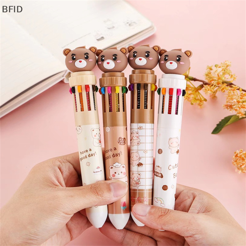 [BFID] Bolpoin Kartun Press Type Multicolor Color Pen Siswa Tulis Akun Manual Tekan Bolpoin [ID]