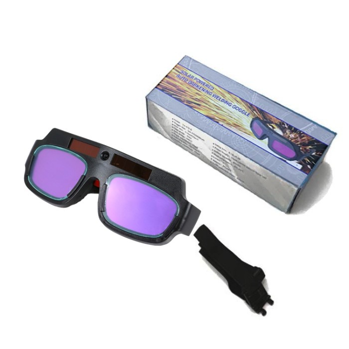 Kacamata Las Otomatis Dual Glass Solar Auto Darkness Welding Glasses