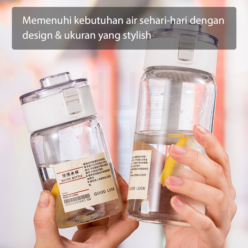 HUGO Botol Minum Putih Transparan Bening Estetik Botol Air Minum 350 550 1000 ml