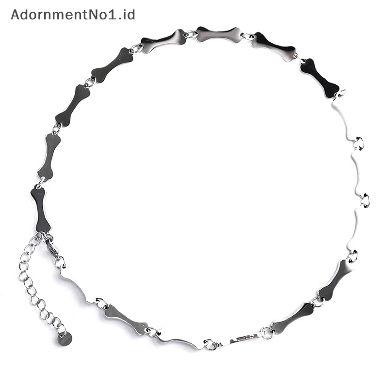 [AdornmentNo1] Baja Titanium tidak luntur tulang sederhana kalung gelang rantai klavikula untuk pria wanita Gothic pesta perhiasan hadiah