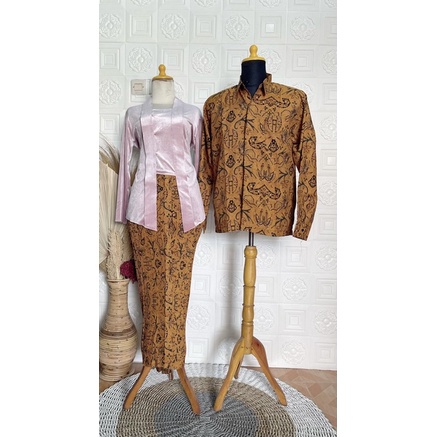 Rok Plisket dan Kemeja motif Wahyu Temurun Klasik / sarimbit / couple