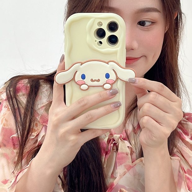 Macaron Yellow Wave Cinnamoroll Soft Silicon Case HP iP iPhone 6 6S 7 8 14 + Plus SE 2020 2022 X XS XR 11 12 13 Pro Max Girl Woman Casing