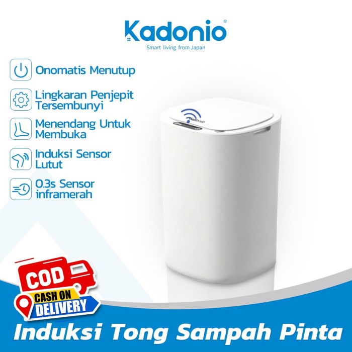 Kadonio Tong Tempat Sampah Otomatis Infrared Automatic Sensor Gerak TRB03-Pink 12L