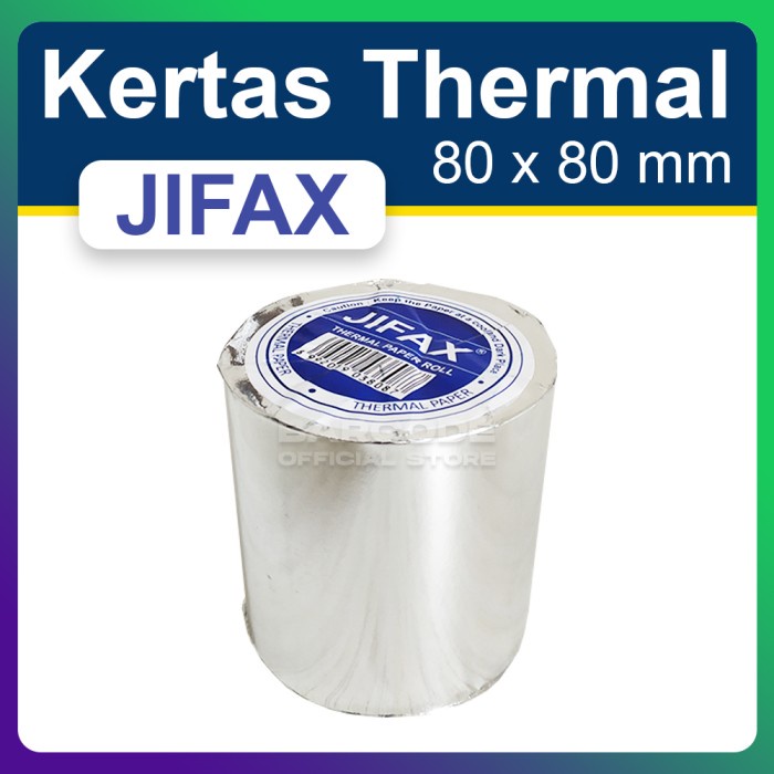 

KERTAS THERMAL JIFAX 80 X 80 mm - Roll KASIR THERMAL EPSON TM-T82 PST79